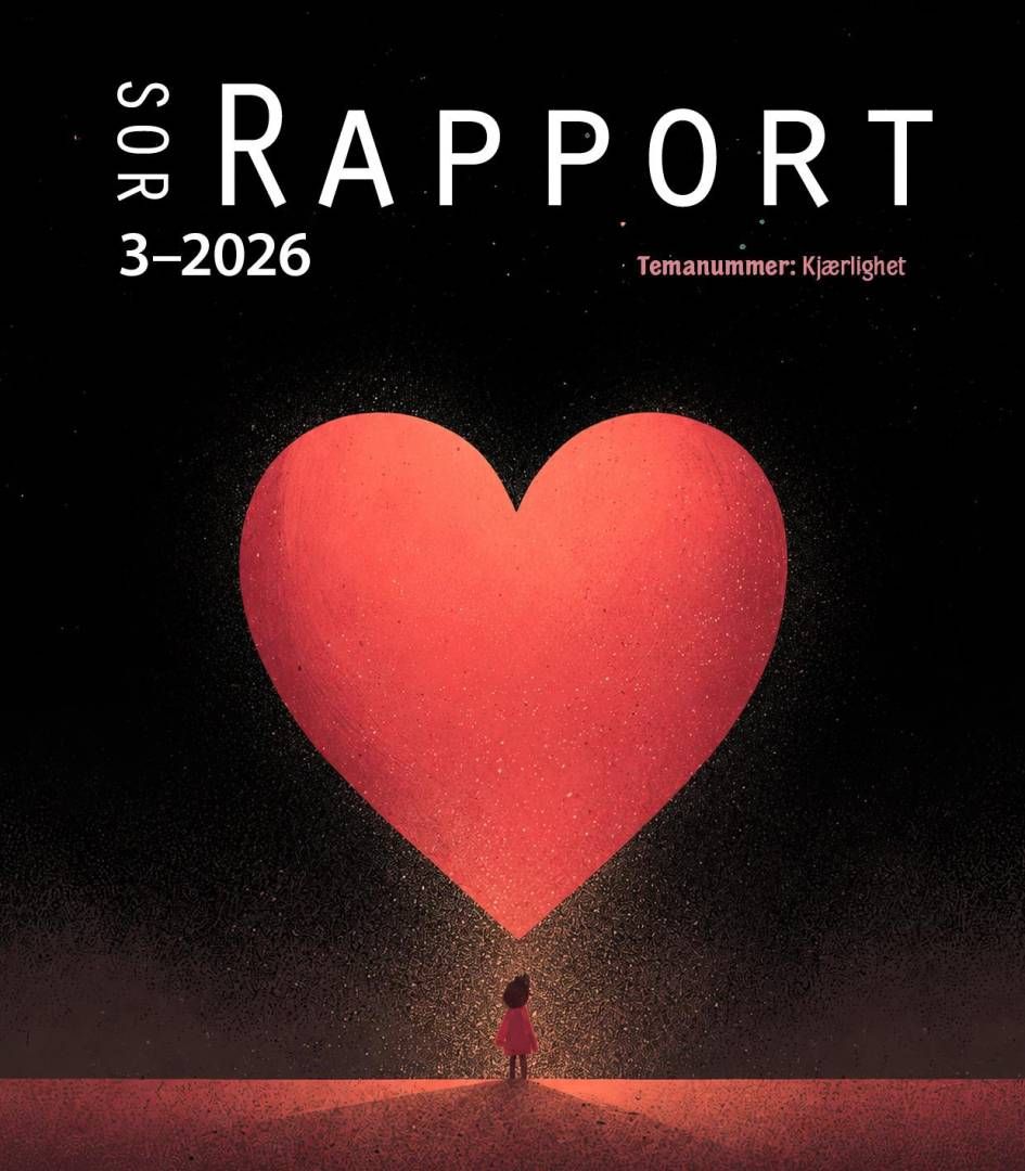 Forsiden av SOR-rapport 3–2026 viser et stort hjerte og en liten person.